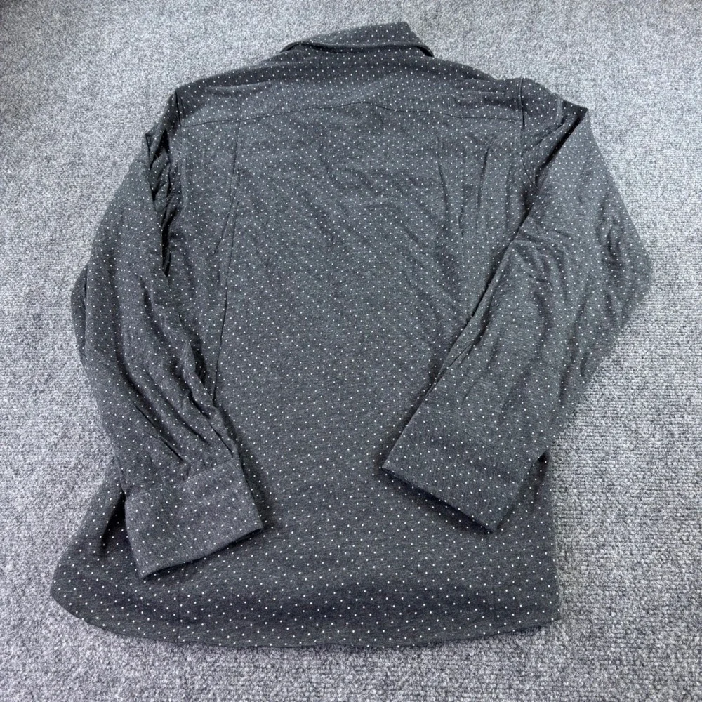 Bonobos Shirt Mens Medium Grey White Dot Slim Fit Long Sleeve Knit NWT Casual